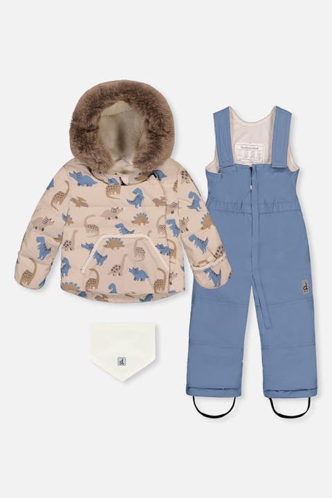 Dinosaur Two Piece Coat Pants & Neckwarmer Snowsuit