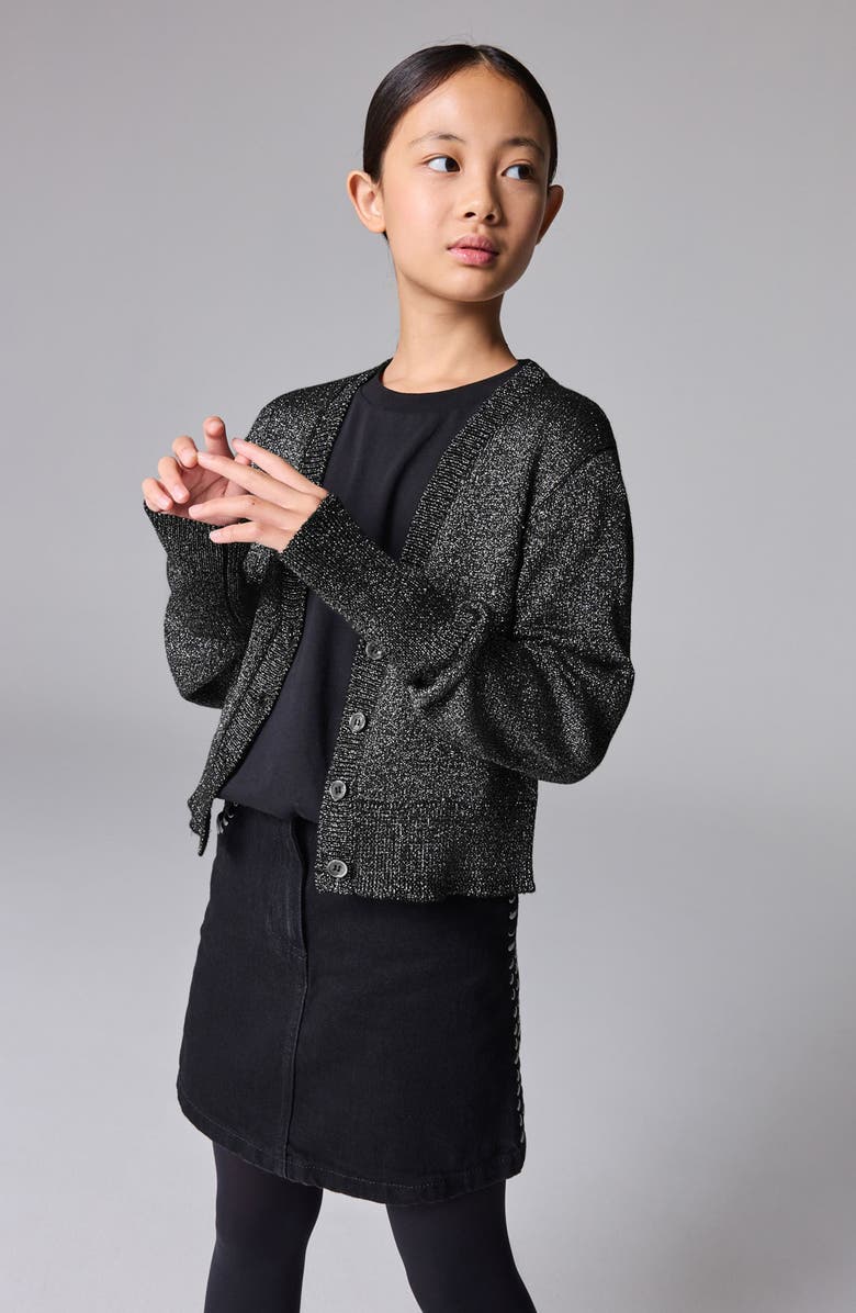 smALLSAINTS by ALLSAINTS Kids' Metallic Cardigan, Alternate, color, Silver