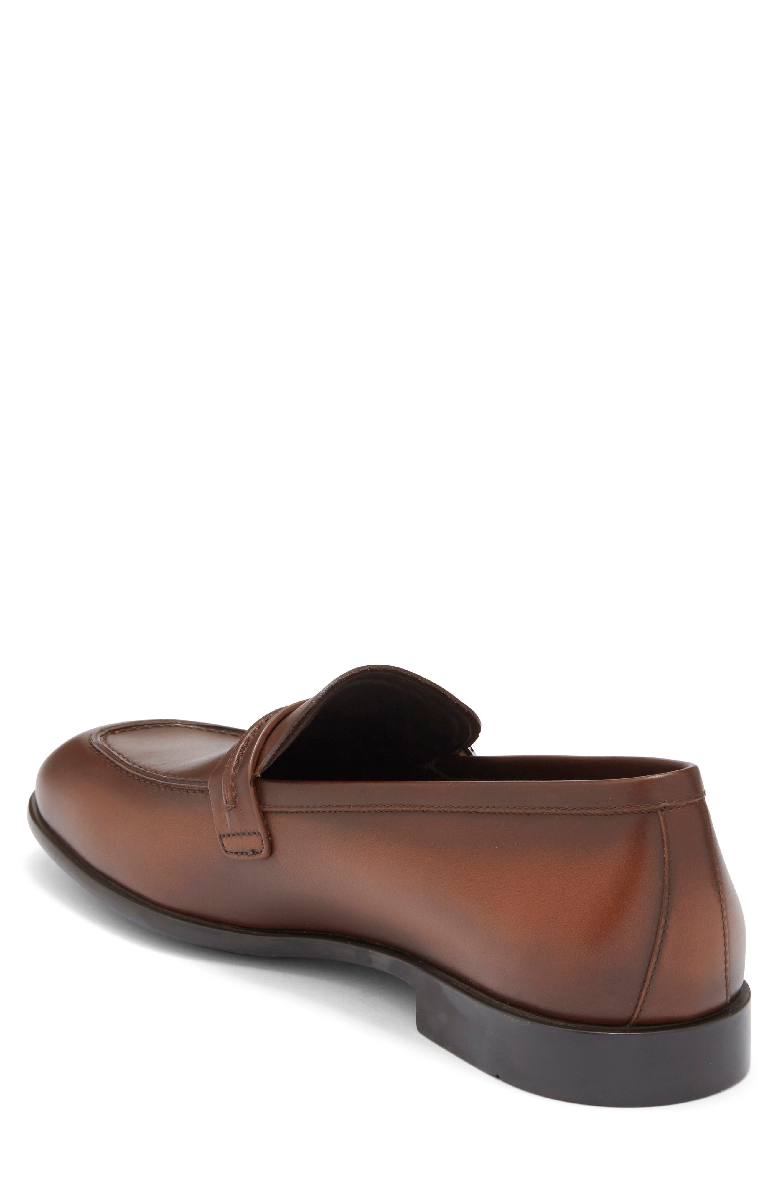 FERRAGAMO Terence Apron Toe Loafer, Alternate, color, Naturale/ Midbrown T.moro