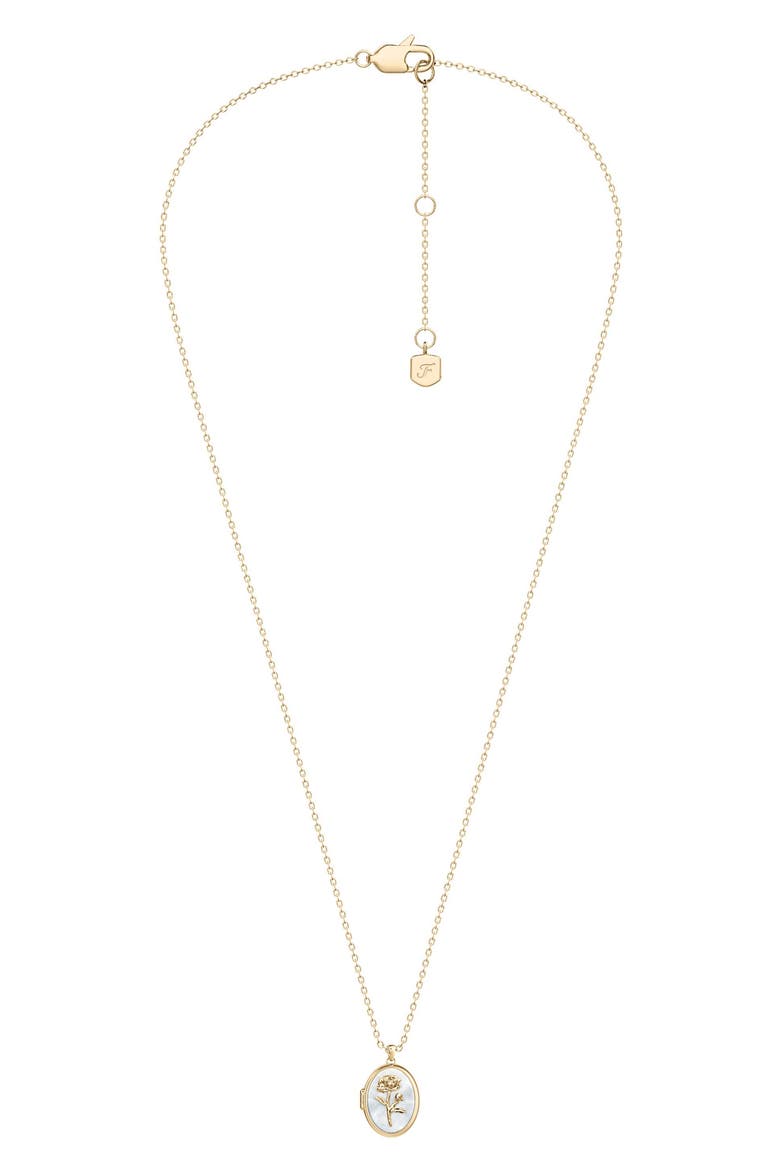 Sutton Mother of Pearl Locket Pendant Necklace, Alternate, color, GOLD