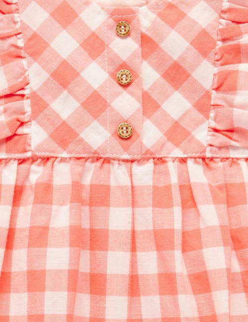 Purebaby Gingham Romper In Red