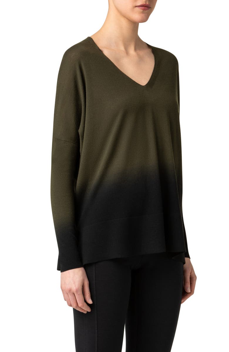 Akris punto Dip Dye V-Neck Sweater, Alternate, color,