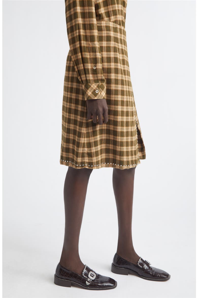 Cosmic Check Skirt, Alternate, color, JADE/ OCRE/ OYSTER