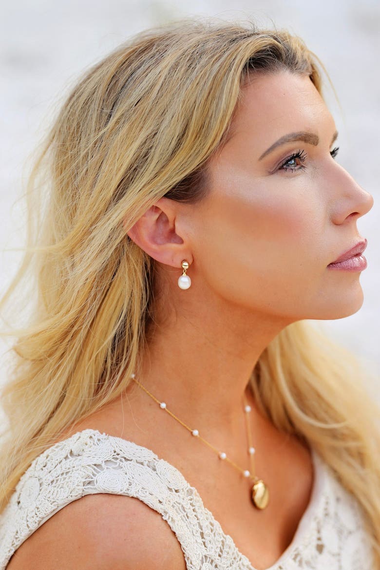 Coraline Pearl Earrings, Alternate, color, Ivory