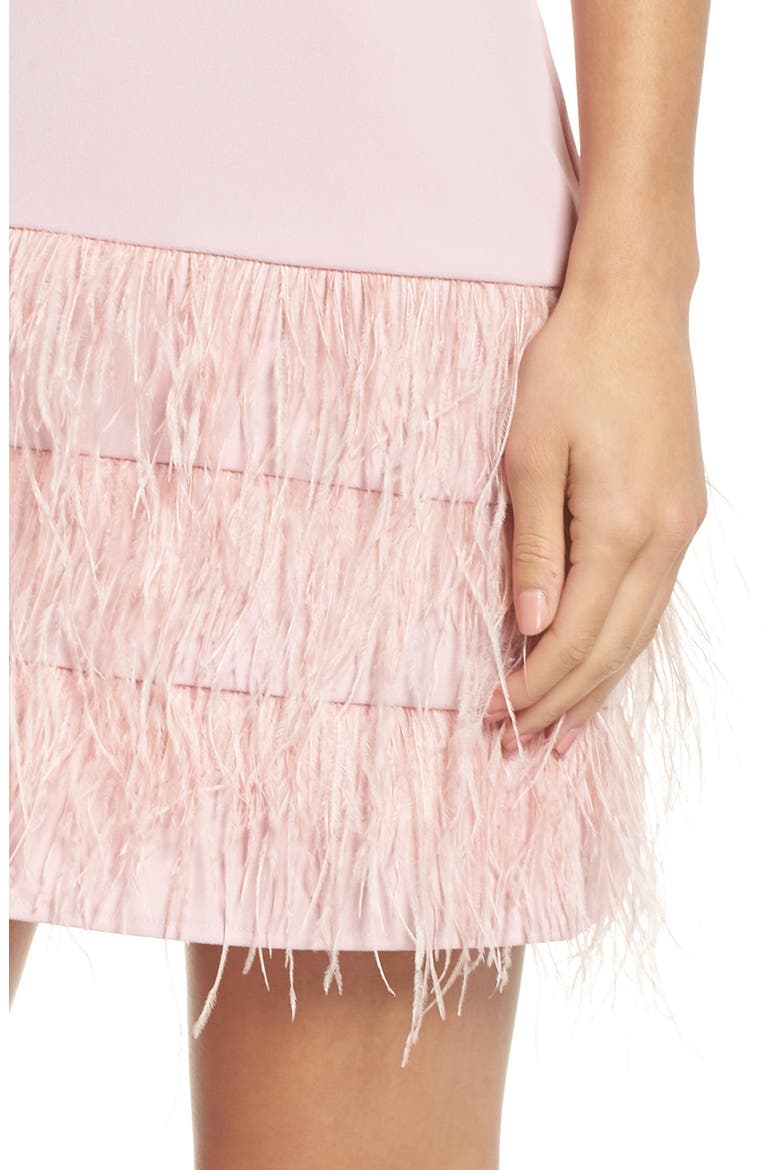 Feather Hem Shift Dress, Alternate, color, BLUSH