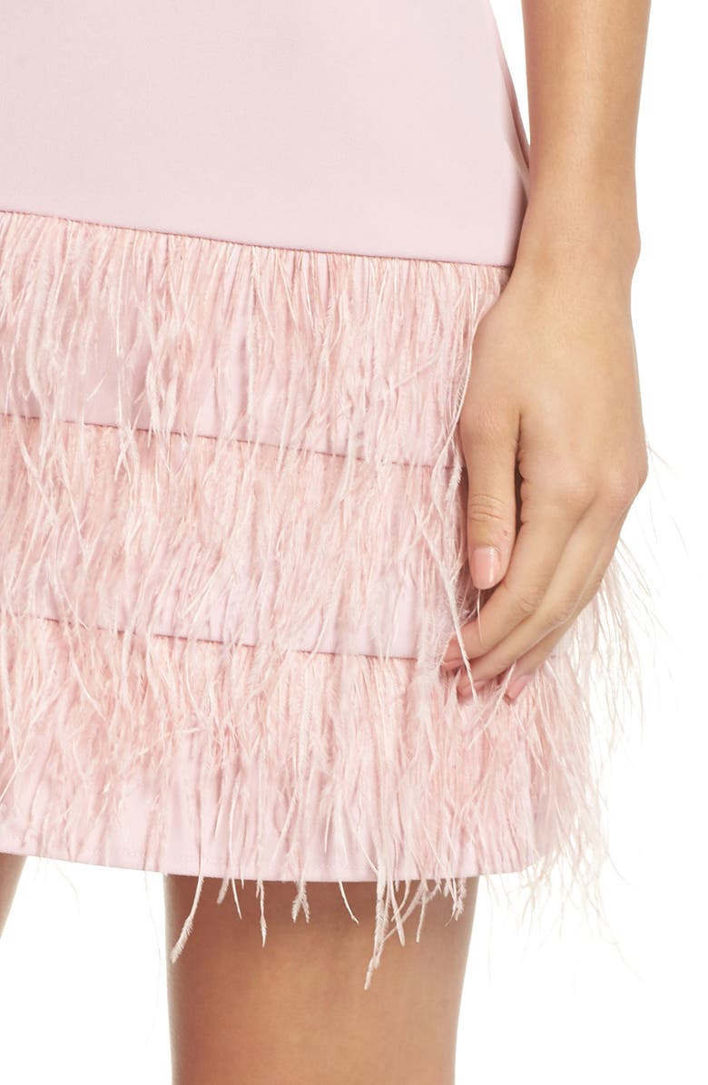 Sam Edelman Feather Hem Shift Dress, Alternate, color, 