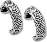 SAMUEL B. Sterling Silver Woven Dot Hoop Earrings