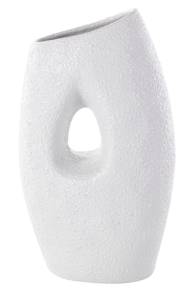 White Ceramic Vase, Alternate, color, WHITE