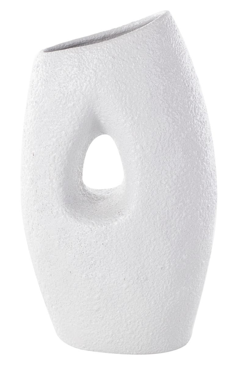 GINGER BIRCH STUDIO White Ceramic Vase, Alternate, color, White