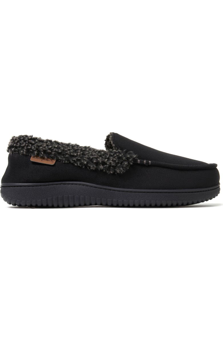 DEARFOAMS Alexander Microsuede Moccasin Slipper, Alternate, color, Black