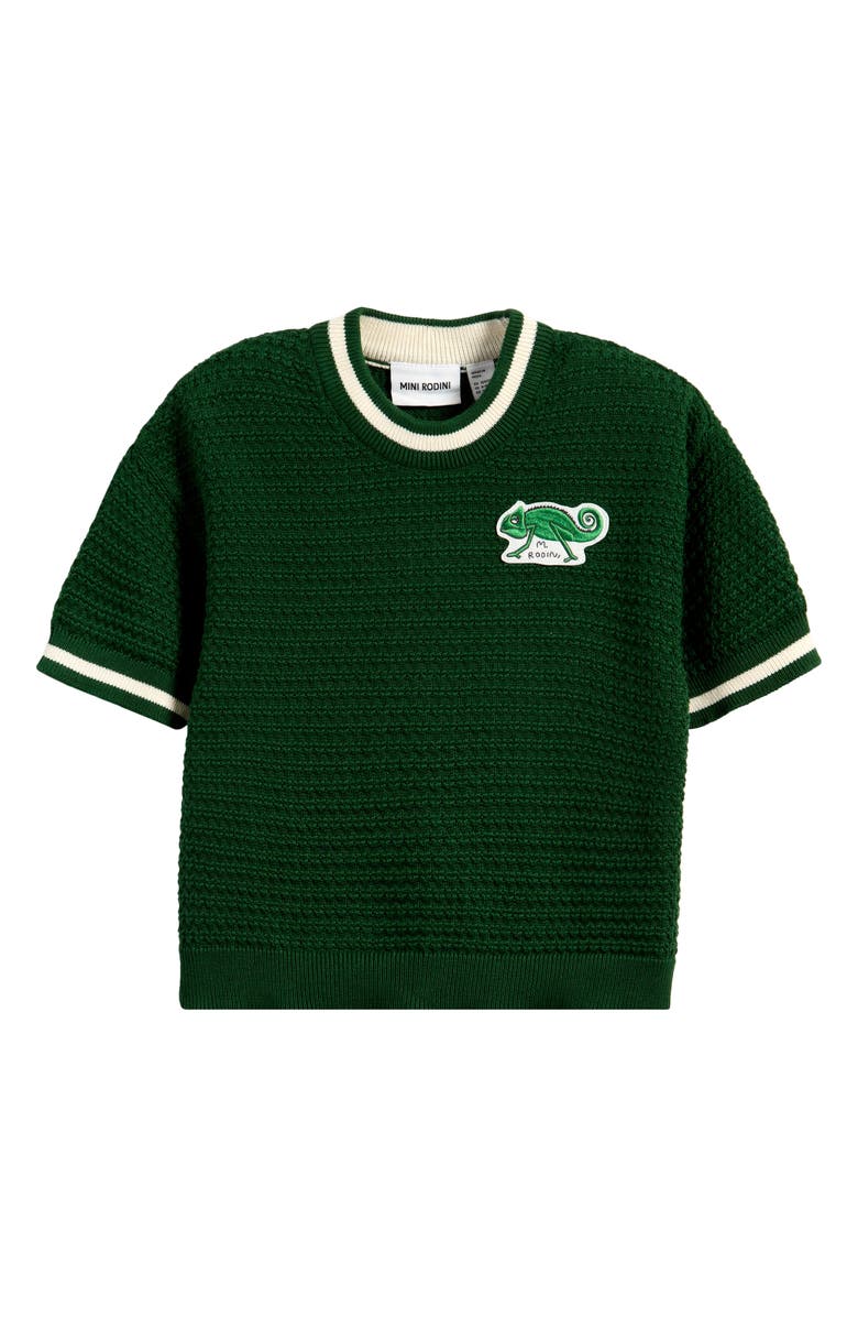 Mini Rodini Kids' Lizard Short Sleeve Organic Cotton Sweater, Main, color, 