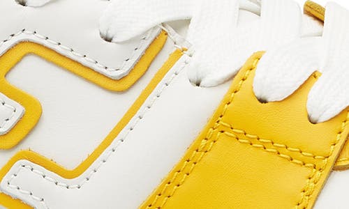 Shop Fendi Ff Match Sneaker In Yellow/white