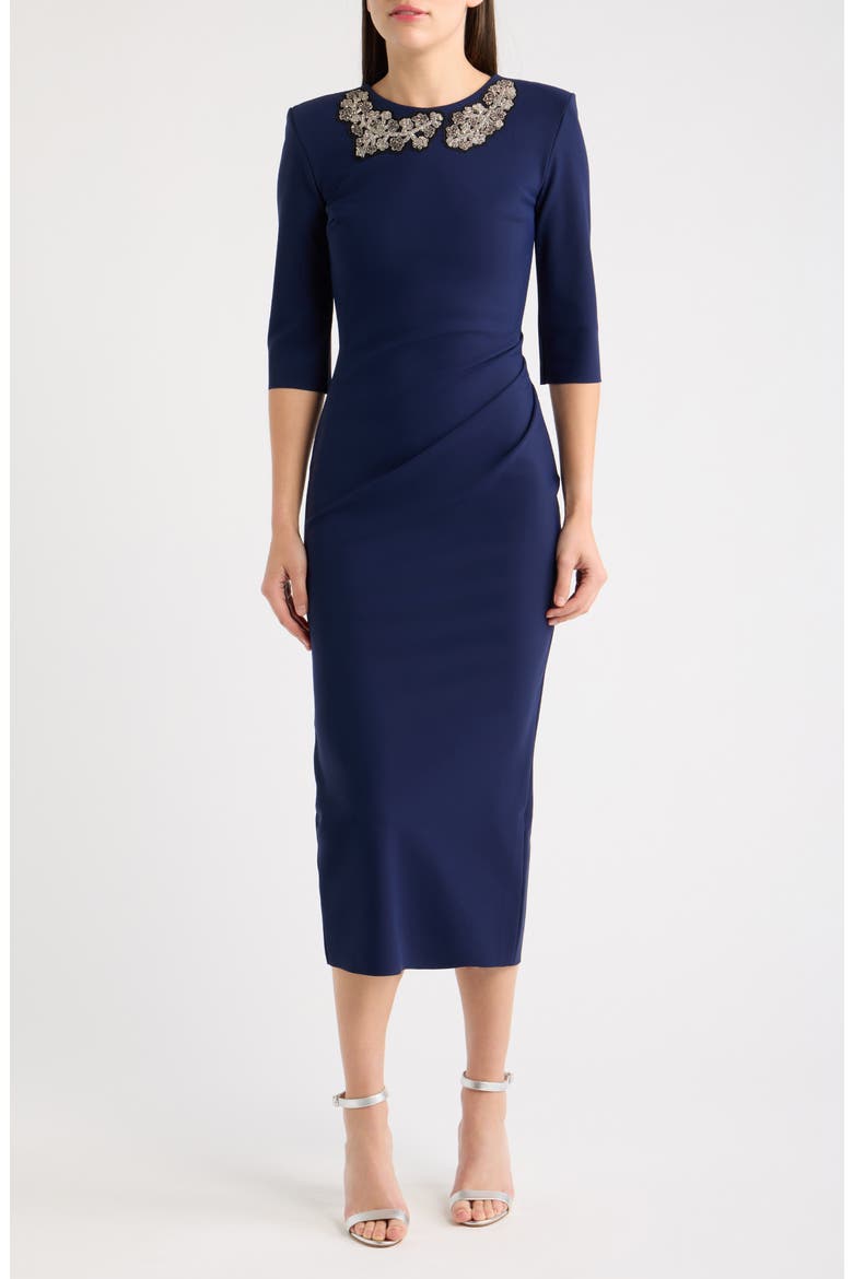 Shire Midi Dress, Main, color, BLU NOTTE