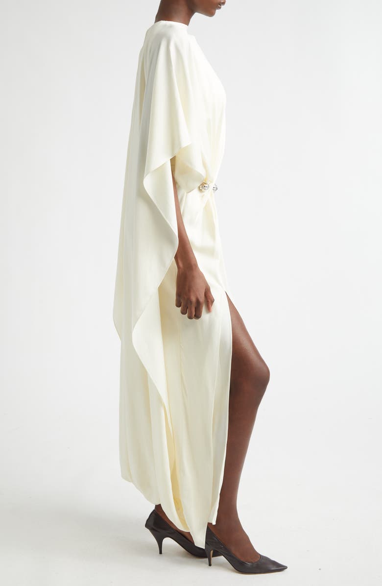 Brandon Maxwell Lucia Draped Crepe Cape Evening Dress, Alternate, color, Ivory