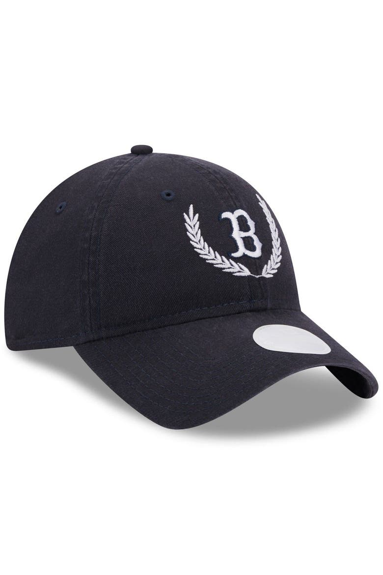 Women's New Era Navy Boston Red Sox Leaves 9TWENTY Adjustable Hat, Alternate, color, Navy