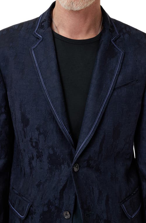 John Varvatos Della Navy Viscose & Linen Jacquard Sport Coat