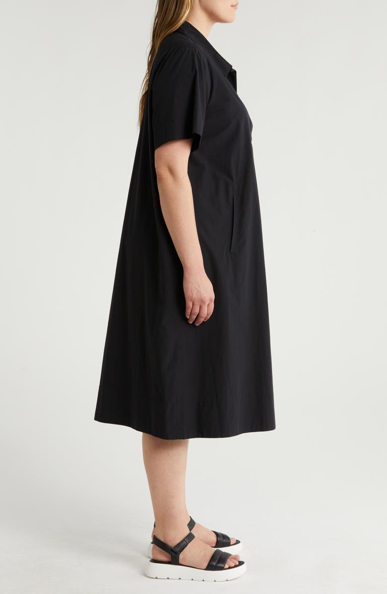 Eileen Fisher Classic Organic Cotton Poplin Midi Shirtdress, Alternate, color,