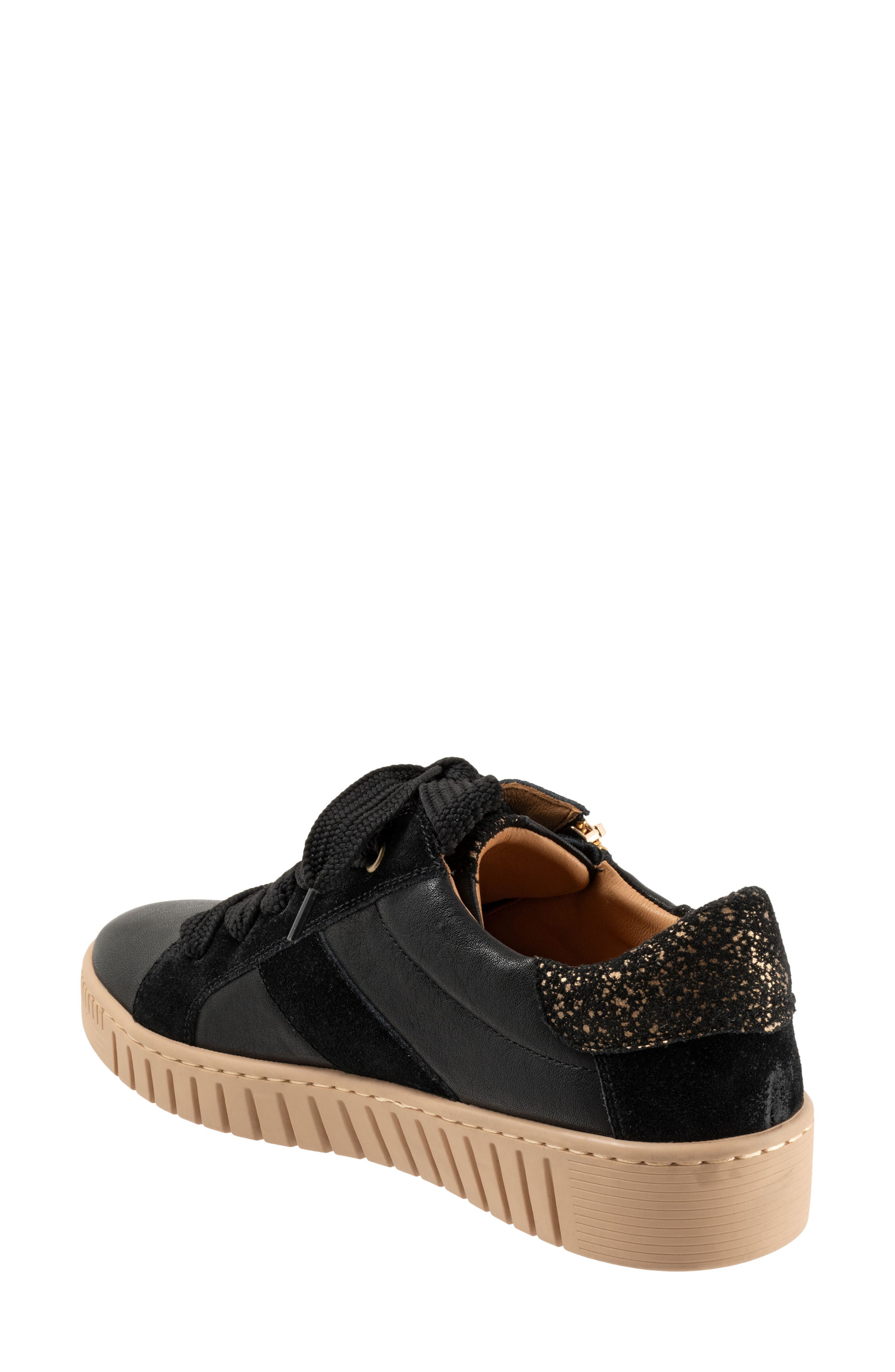 Tinah Leather Sneaker, Alternate, color, BLACK MULTI