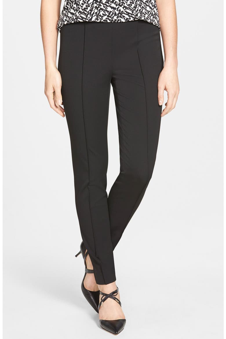 Side Zip Stretch Twill Pants, Main, color, RICH BLACK