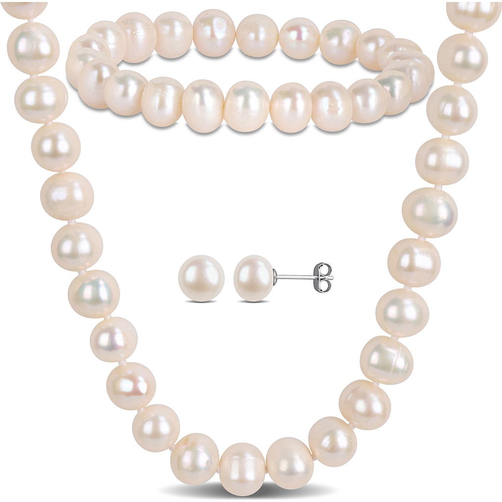 Delmar Cultured Freshwater Pearl Necklace, Earrings & Bracelet Set