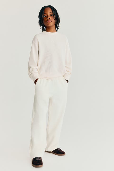 Wide-leg Brushed-inside Joggers