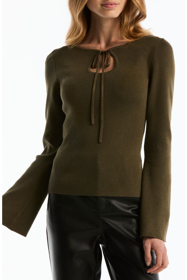 Wide Neck Keyhole Sweater, Main, color, OLIVE NIGHT