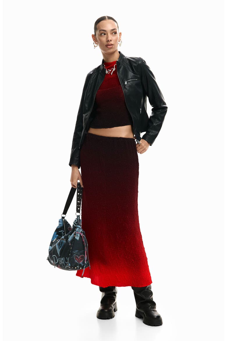 Gradient Tube Skirt, Alternate, color, ORANGE RED