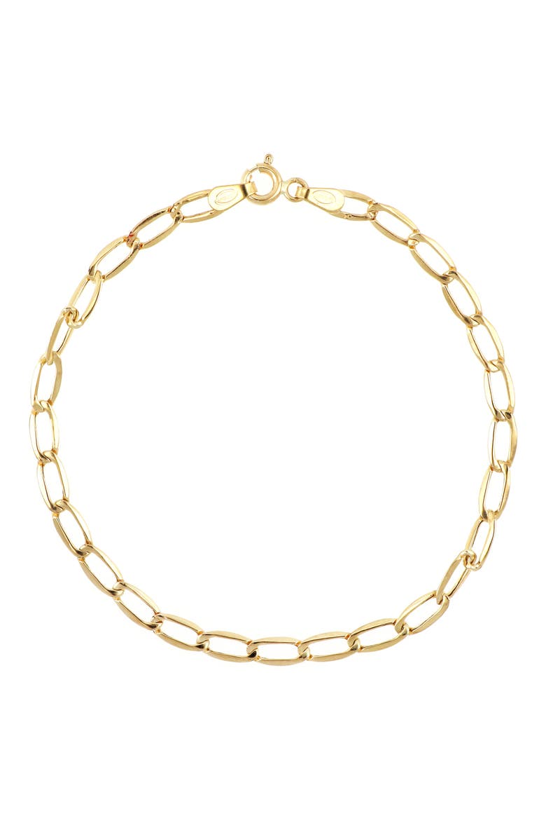 14K Gold Flat Oval Chain Link Bracelet (Nordstrom Exclusive), Main, color, YELLOW GOLD