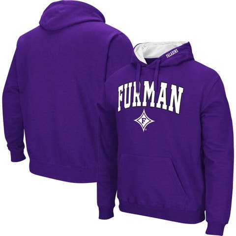 Men's Colosseum Purple Furman Paladins Arch & Logo 3.0 Pullover Hoodie