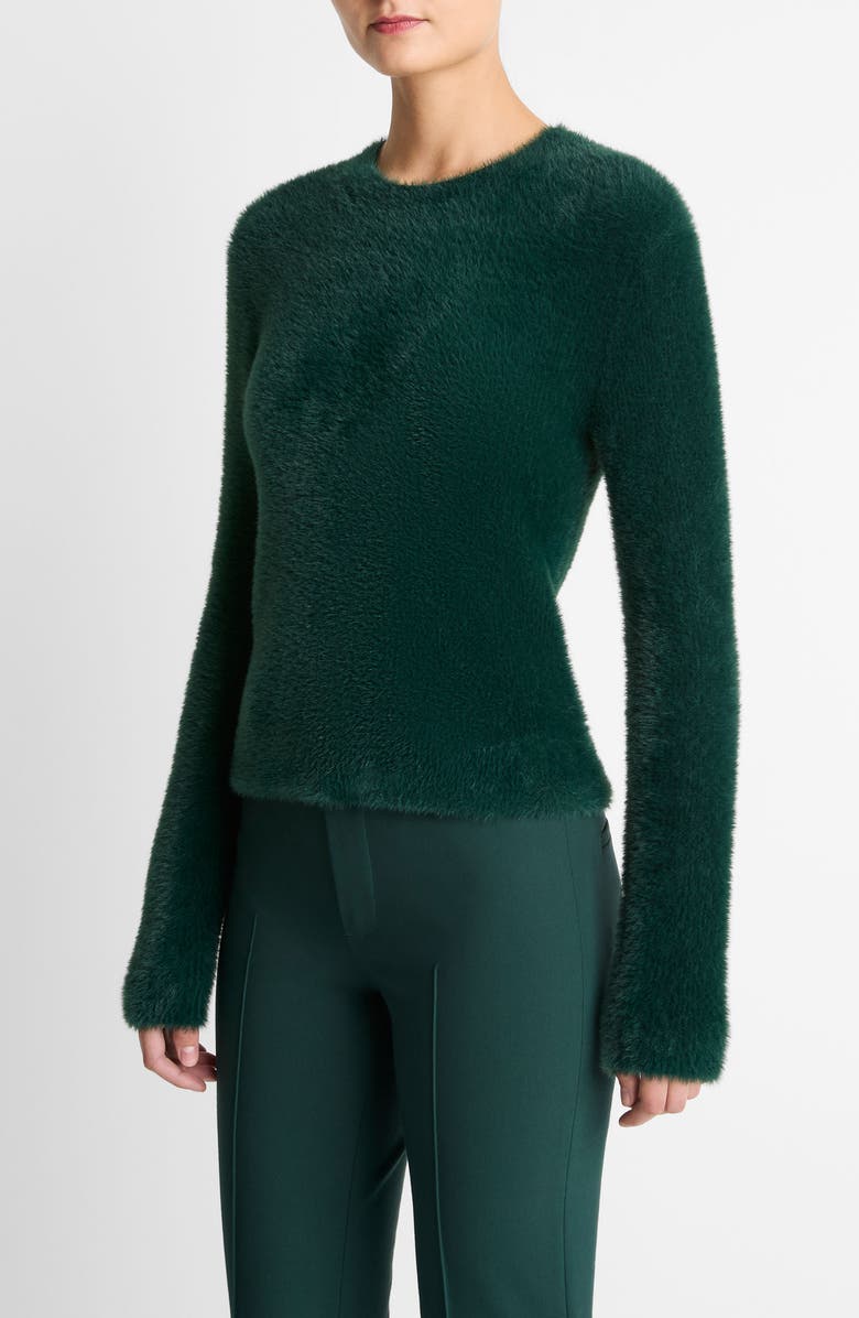 Vince Eyelash Crewneck Sweater, Alternate, color, Juniper