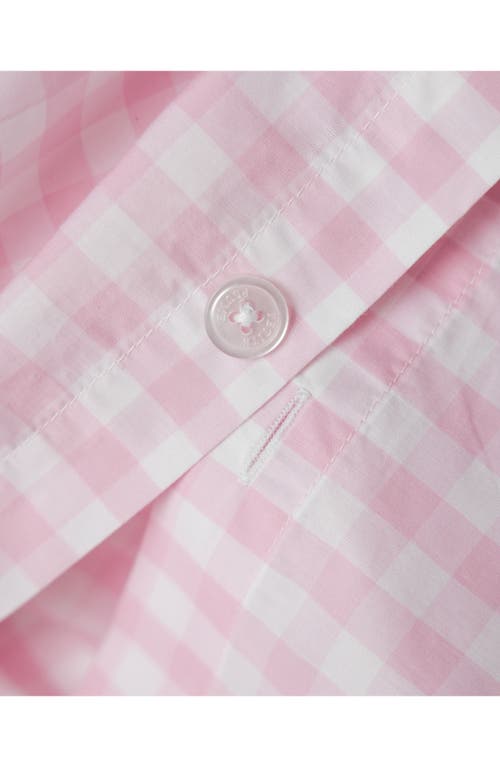 Petite Plume Signature Collection Gingham Duvet Cover & Shams Set In Pink
