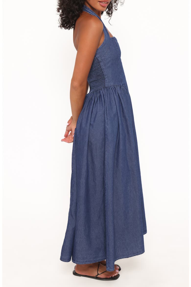 Milford Halter Neck Midi Dress, Alternate, color, DARK DENIM