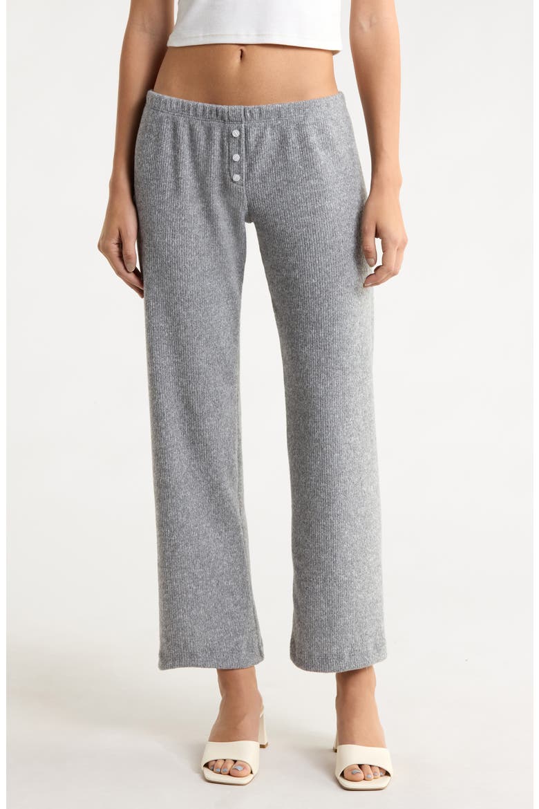 The Teala Low Rise Rib Pants, Main, color, HEATHER GREY