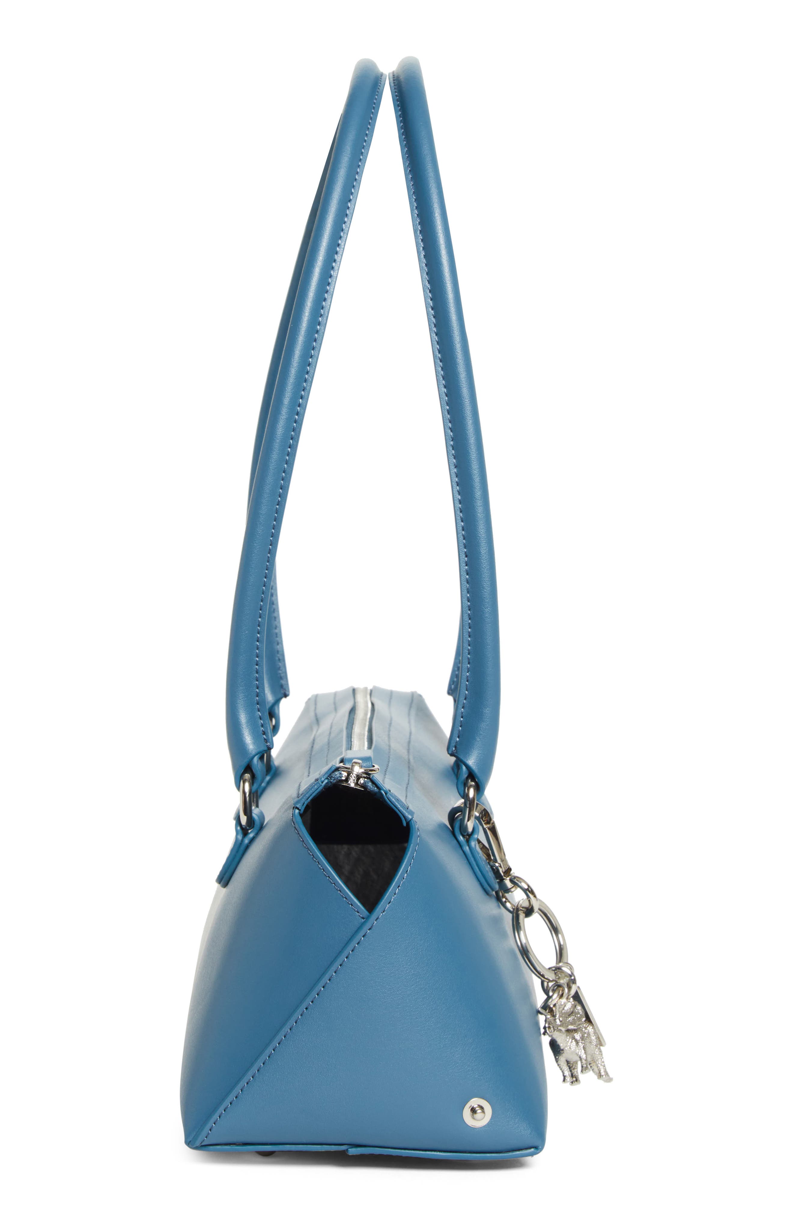 Medium New Bauletto Leather Shoulder Bag, Alternate, color, PETROL