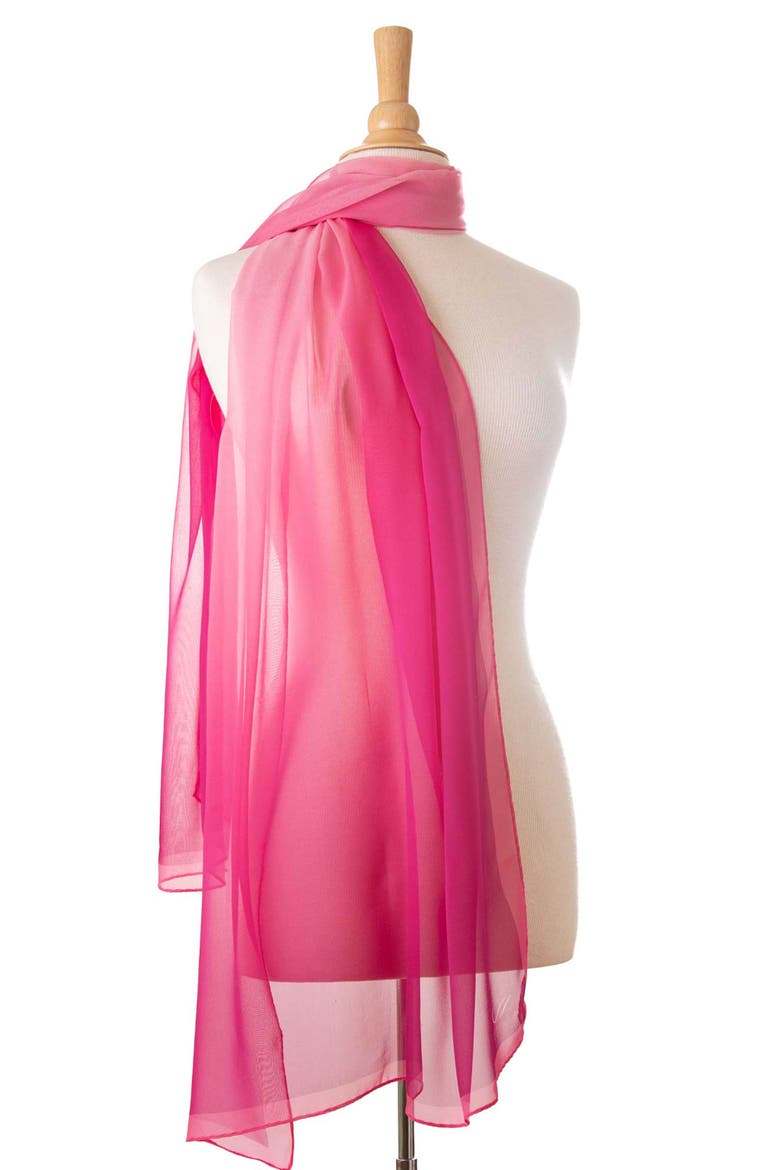 Sophia - Silk Scarf/Shawl for Women, Alternate, color, Fuchsia