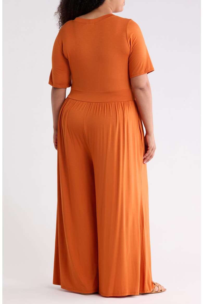 Knit Wide Leg Jumpsuit, Alternate, color, BURNT ORANGE