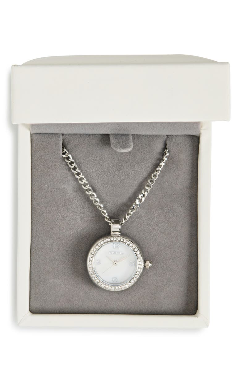 INVICTA Mini Watch Pendant Necklace, 22.5mm, Alternate, color, White