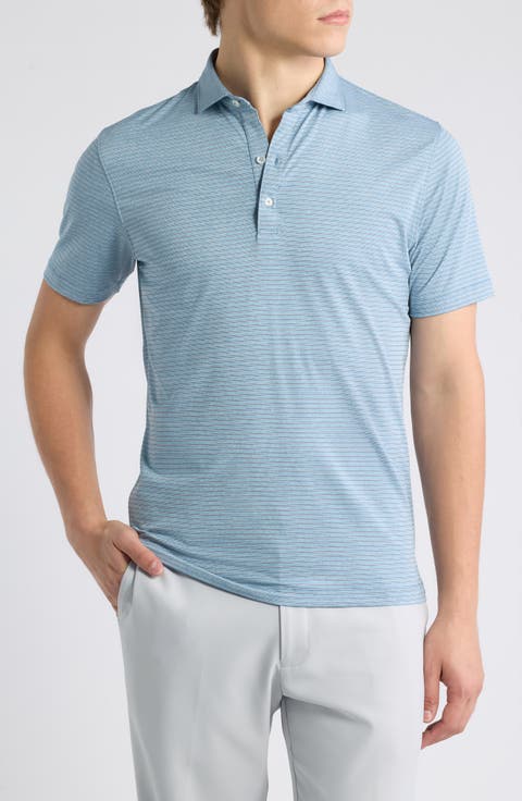 Michael Stripe Performance Golf Polo