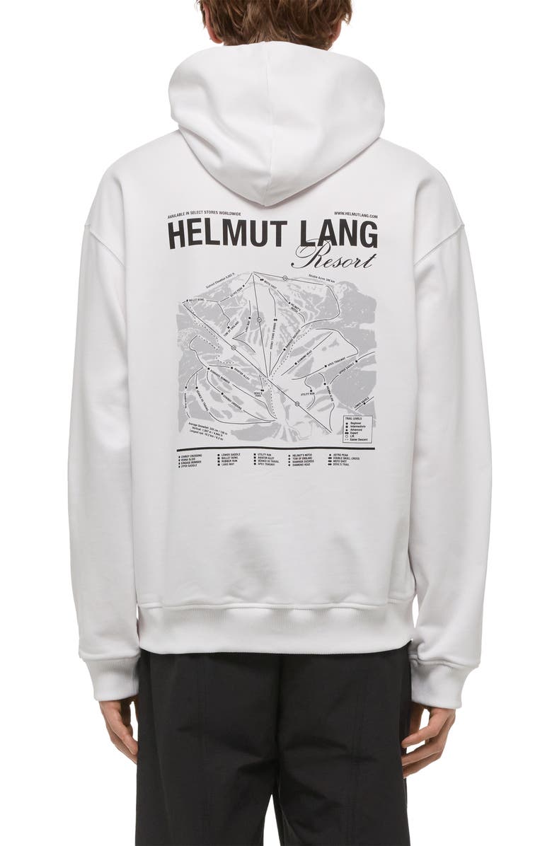 Helmut Lang Ski Map Graphic Hoodie, Alternate, color, White