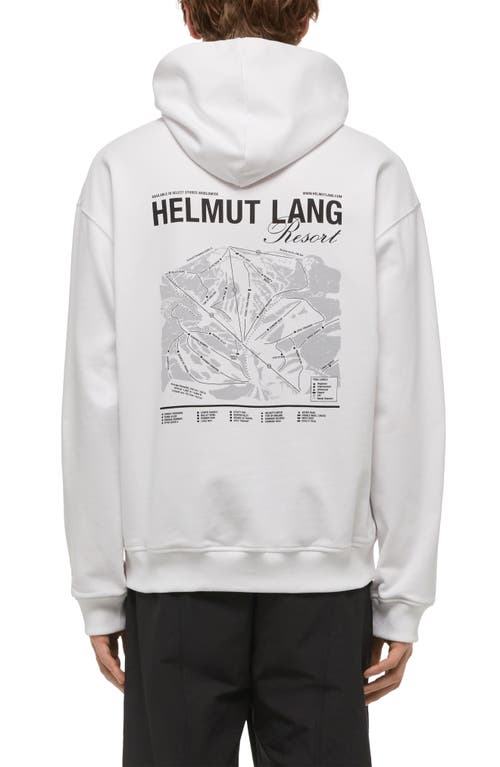 Helmut Lang Ski Map Compact Fleece Graphic Hoodie In White
