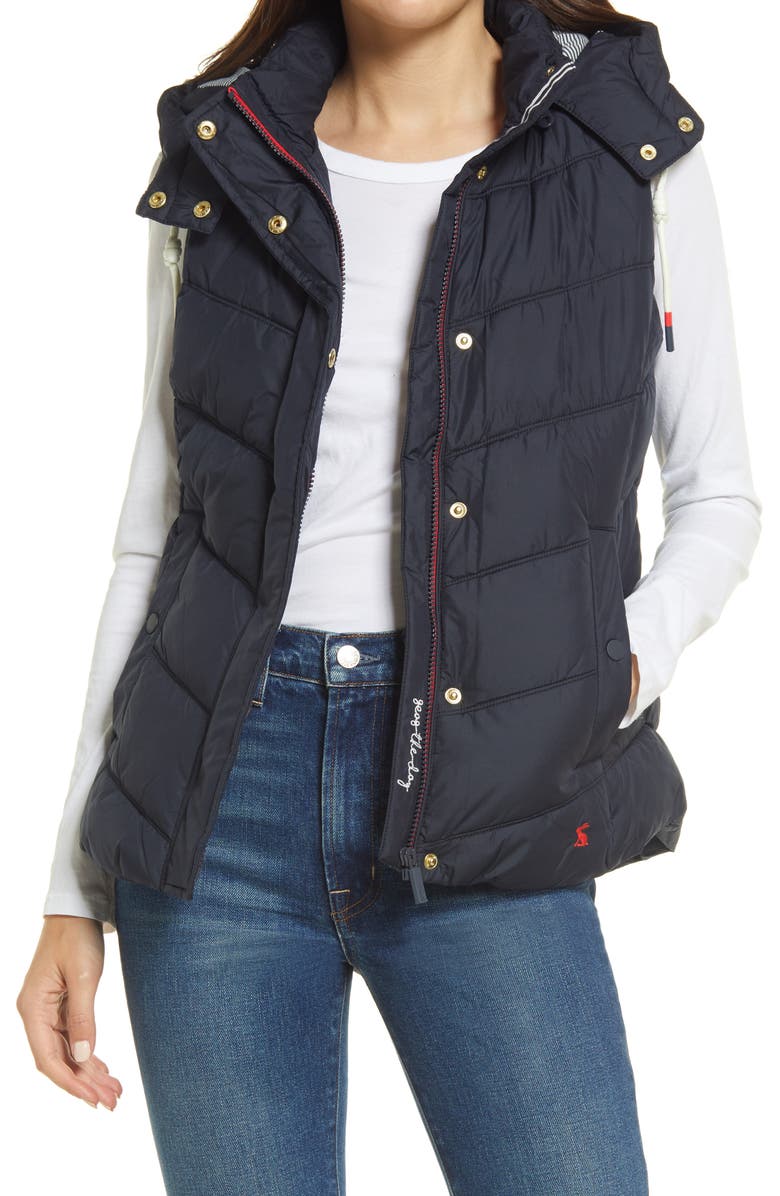 Joules Corsham Chevron Quilted Puffer Vest, Main, color,