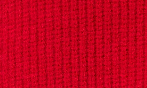 Cece Rib Peplum Sweater In Red