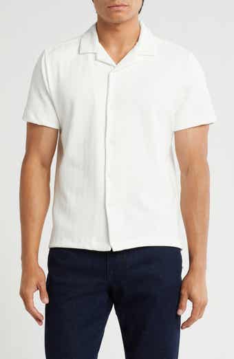 DENIM AND FLOWER Textured Knit Camp Shirt