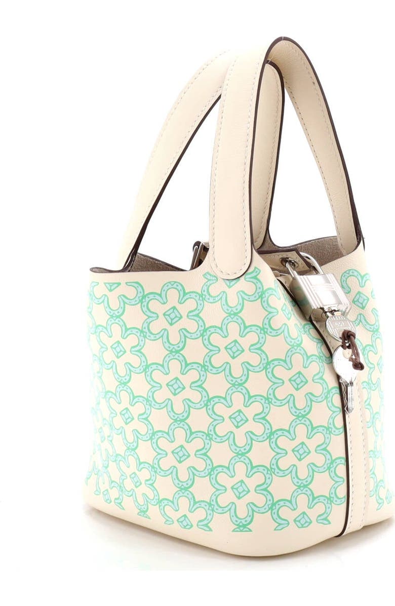 Pre-Owned Hermes Picotin Lock Bag Lucky Daisy Printed Swift Micro, Alternate, color, Nata