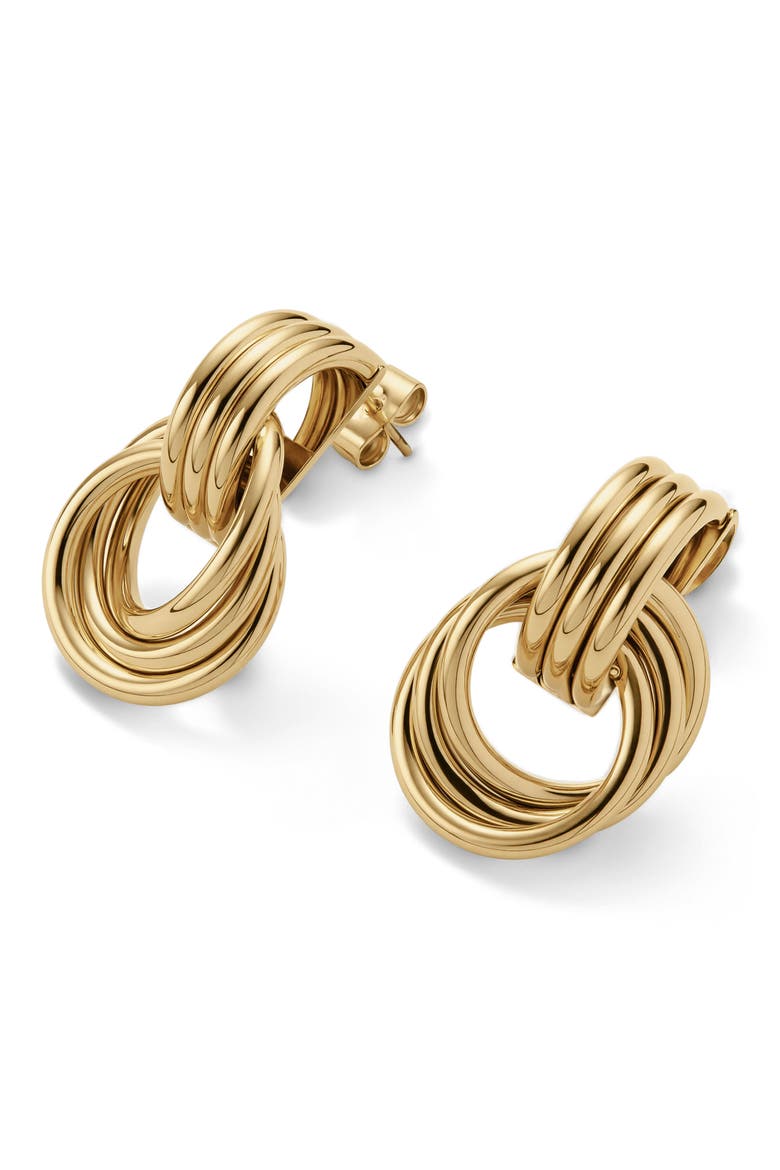 Knot Statement Stud Earrings, Alternate, color, GOLD