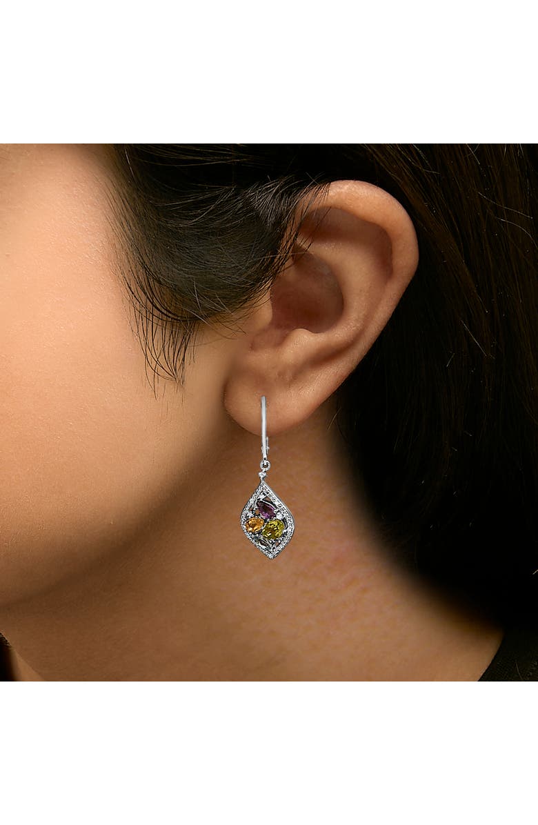 Haus of Brilliance Sterling Silver Diamond Accent Multi Stone Rhombus Drop Earrings, Alternate, color, Silver