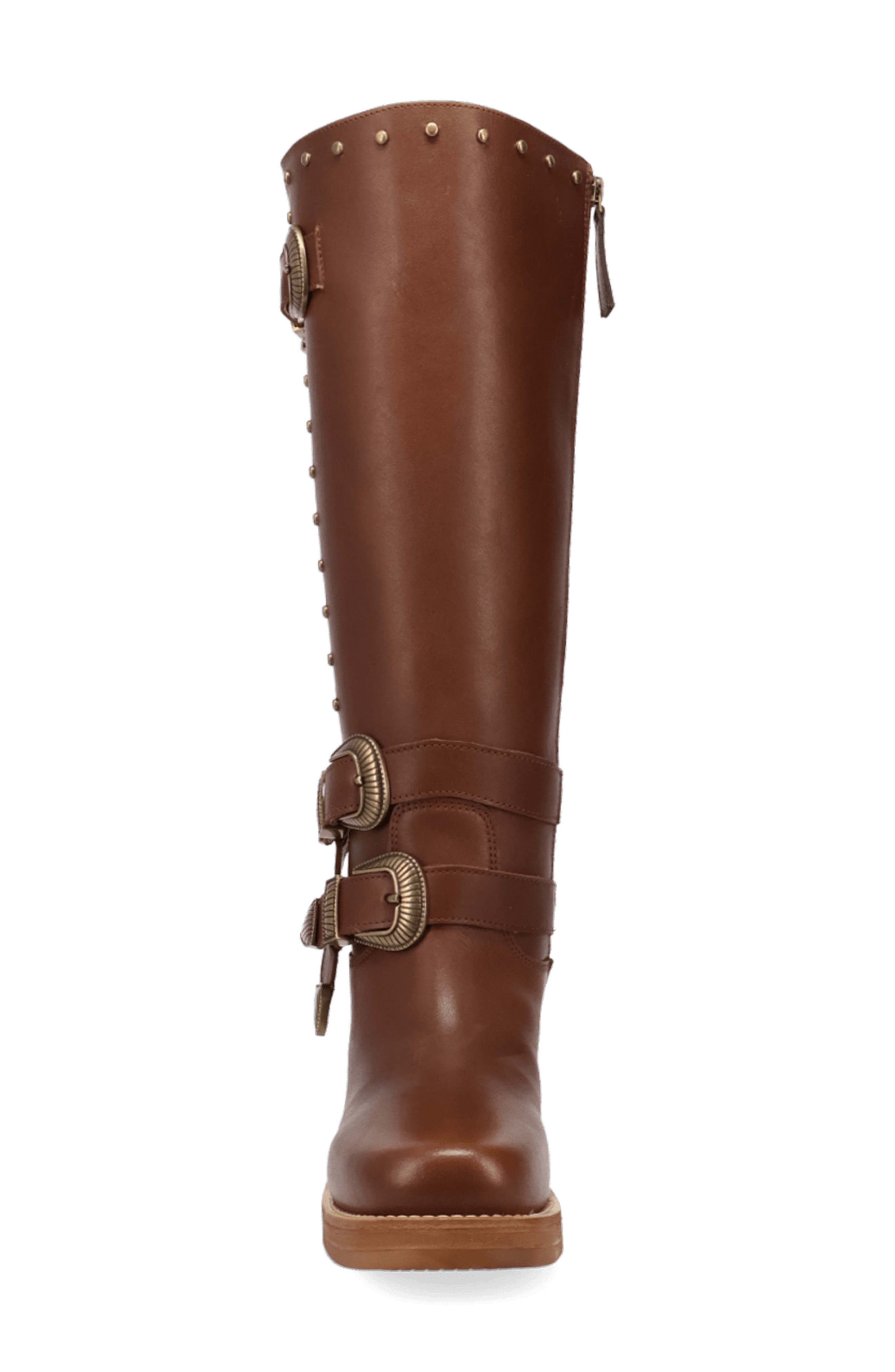Fillmore Studded Knee High Boot, Alternate, color, BROWN