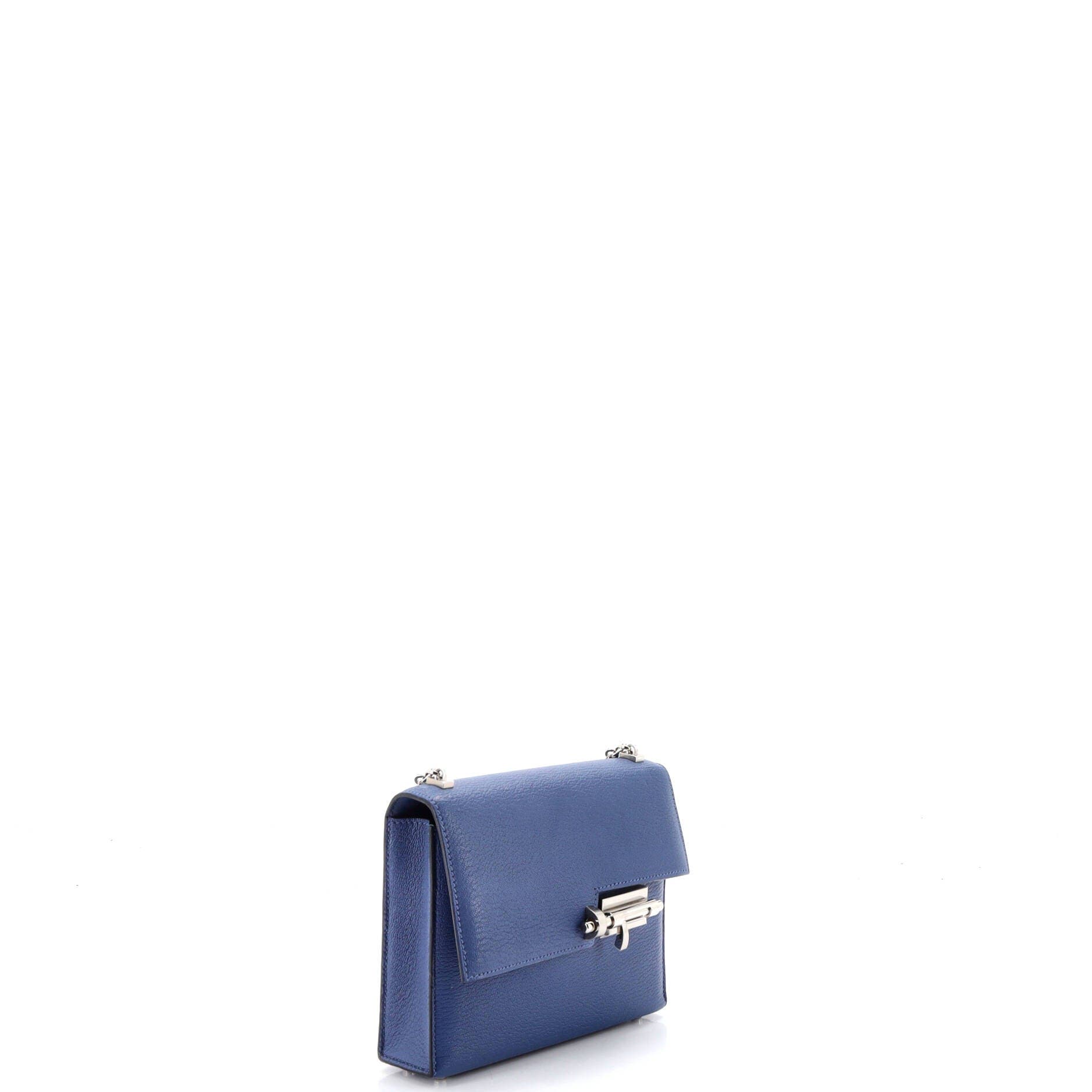 Pre-Owned Hermes Verrou Chaine Bag Chevre Mysore Mini, Alternate, color, Bleu Brighton