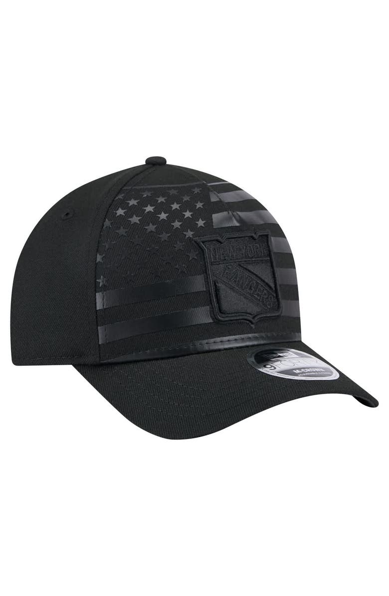 New Era Men's New Era  Black New York Rangers Game Day Stealth Flag 9FORTY A-Frame Adjustable Hat, Alternate, color, 