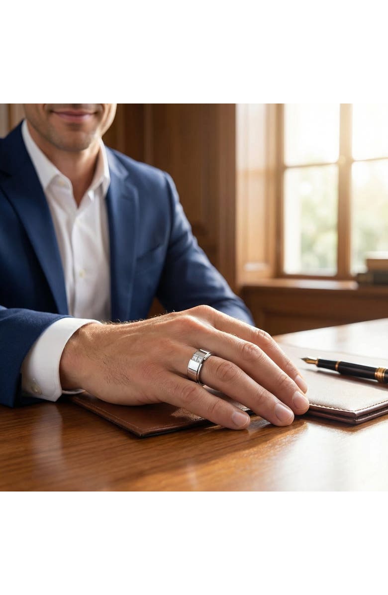 Bliss Diamond 1Ct Men's Princess Cut Diamond Tension Set Wedding Ring 14k Gold Lab Grown, Alternate, color, 14K Yellow Gold